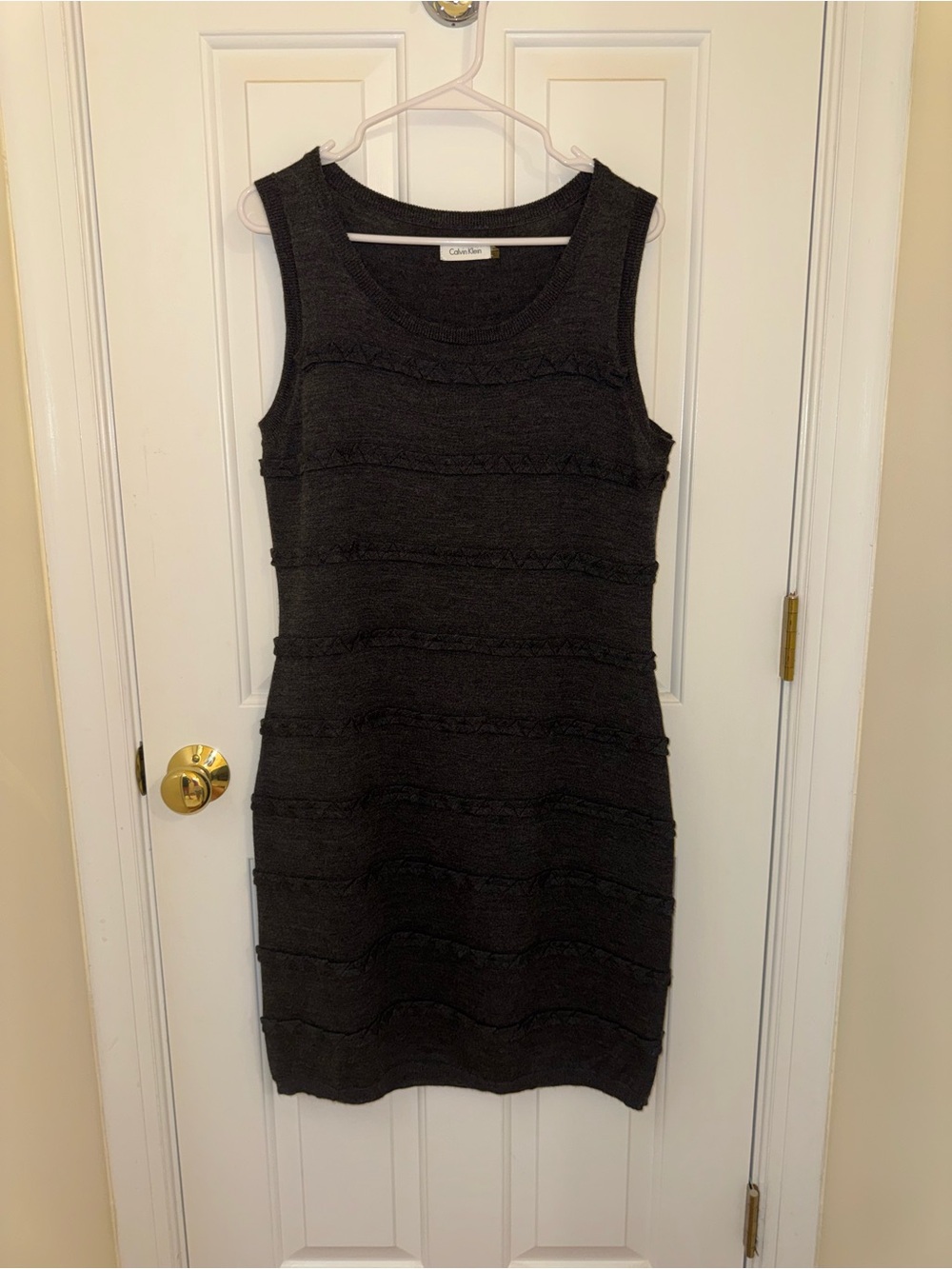 Calvin Klein Charcoal Grey Sleeveless Knit Dress